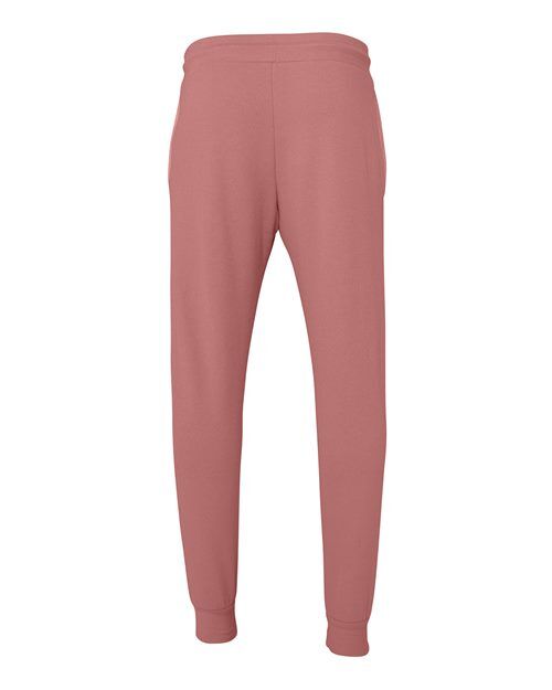 Mauve - BELLA + CANVAS 3727 Joggers with Custom Logo Decoration BELLA + CANVAS Unisex Sponge Fleece Joggers in Mauve, back view