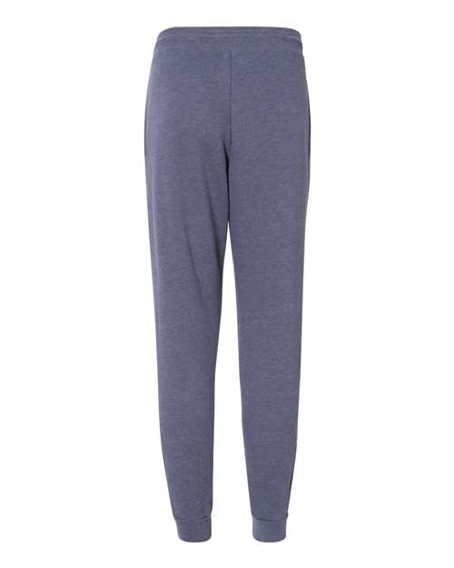 Heather Navy - BELLA + CANVAS 3727 Joggers with Custom Logo Decoration BELLA + CANVAS Unisex Sponge Fleece Joggers in Heather Navy, back view