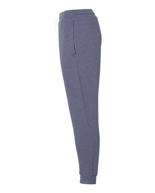 Heather Navy - BELLA + CANVAS 3727 Joggers with Custom Logo Decoration BELLA + CANVAS Unisex Sponge Fleece Joggers in Heather Navy, side view