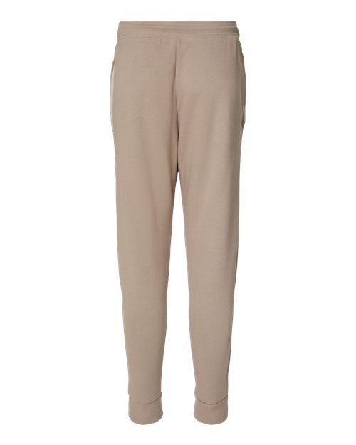 Tan - BELLA + CANVAS 3727 Joggers with Custom Logo Decoration BELLA + CANVAS Unisex Sponge Fleece Joggers in Tan, back view
