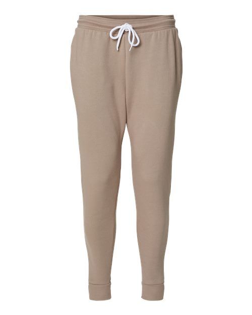 Tan - Unisex Sponge Fleece Joggers BELLA + CANVAS Unisex Sponge Fleece Joggers in Tan, front view