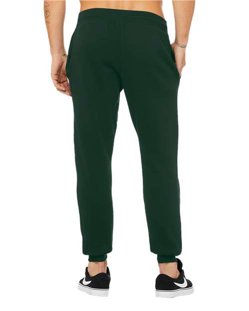 Forest - BELLA + CANVAS 3727 Joggers with Custom Logo Decoration BELLA + CANVAS Unisex Sponge Fleece Joggers in Forest, back view