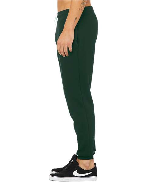 Forest - BELLA + CANVAS 3727 Joggers with Custom Logo Decoration BELLA + CANVAS Unisex Sponge Fleece Joggers in Forest, side view