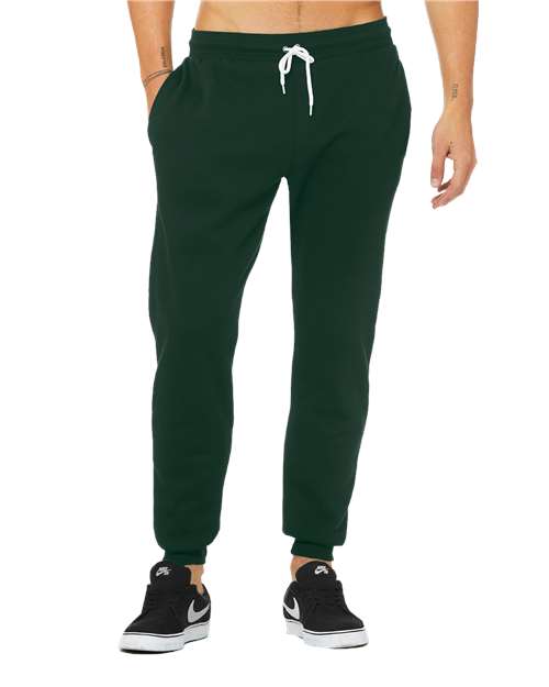 Forest - Unisex Sponge Fleece Joggers BELLA + CANVAS Unisex Sponge Fleece Joggers in Forest, front view