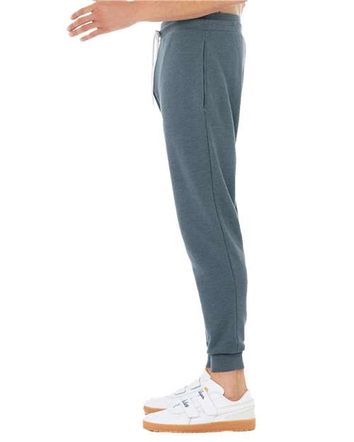 Heather Slate - BELLA + CANVAS 3727 Joggers with Custom Logo Decoration BELLA + CANVAS Unisex Sponge Fleece Joggers in Heather Slate, side view