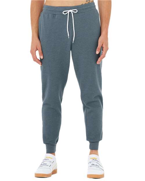 Heather Slate - Unisex Sponge Fleece Joggers BELLA + CANVAS Unisex Sponge Fleece Joggers in Heather Slate, front view