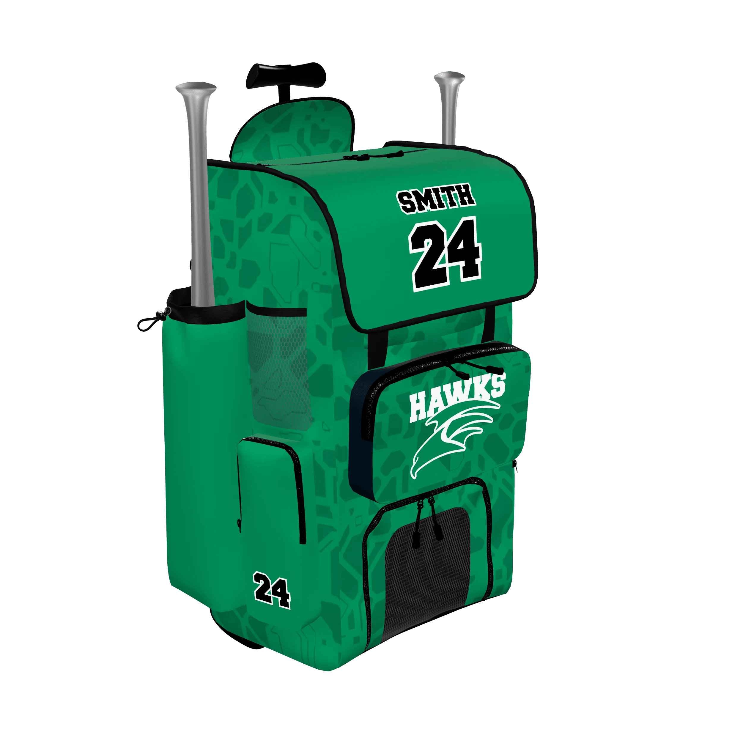 82b39012-pr314_option_0_315deg75deg Zuniformers Baseball Bag with Wheels and Handle, angled front view