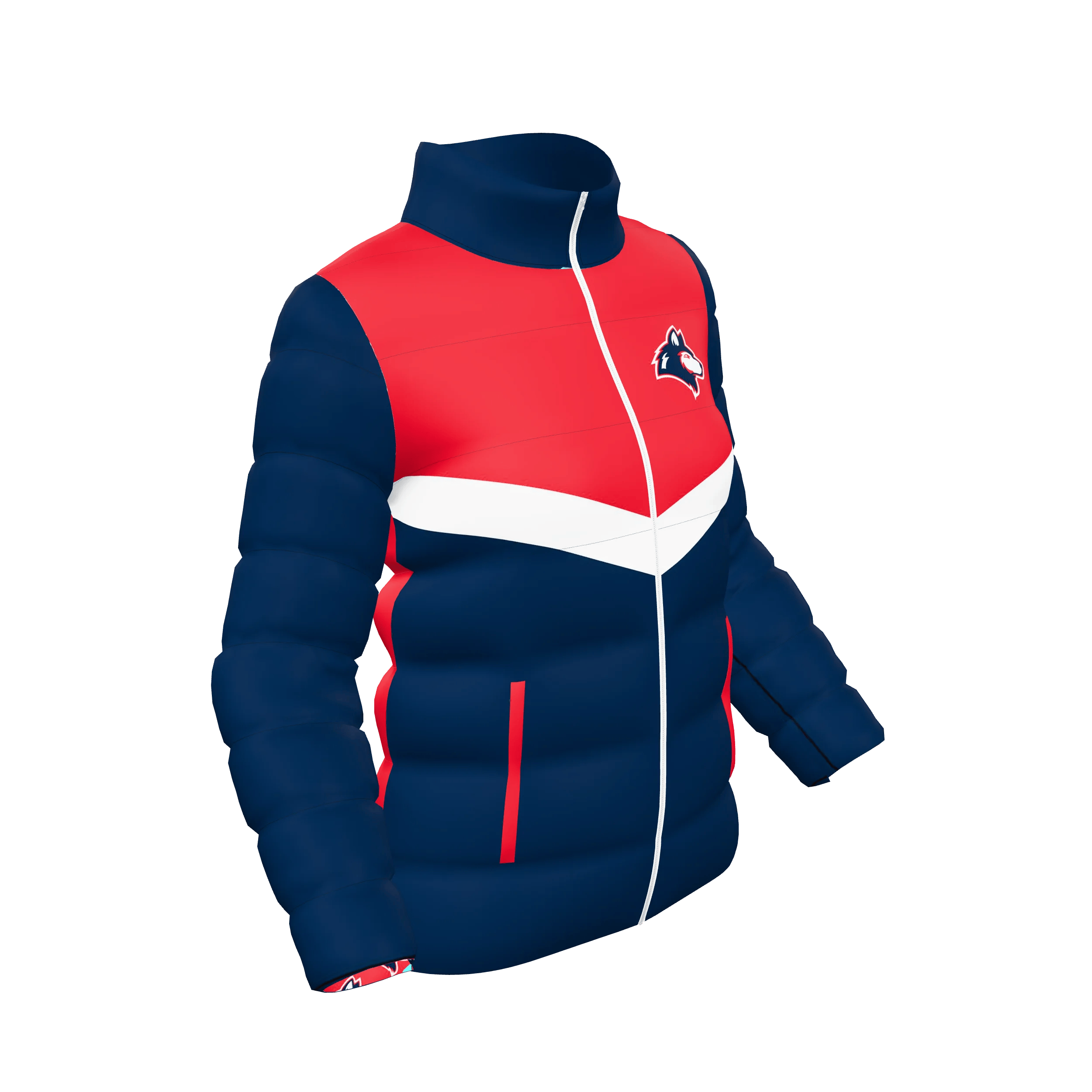 d095e3b3-pr428_option_0_315deg75deg Zuniformers Women's/Girls Puffy Jacket, angled front view